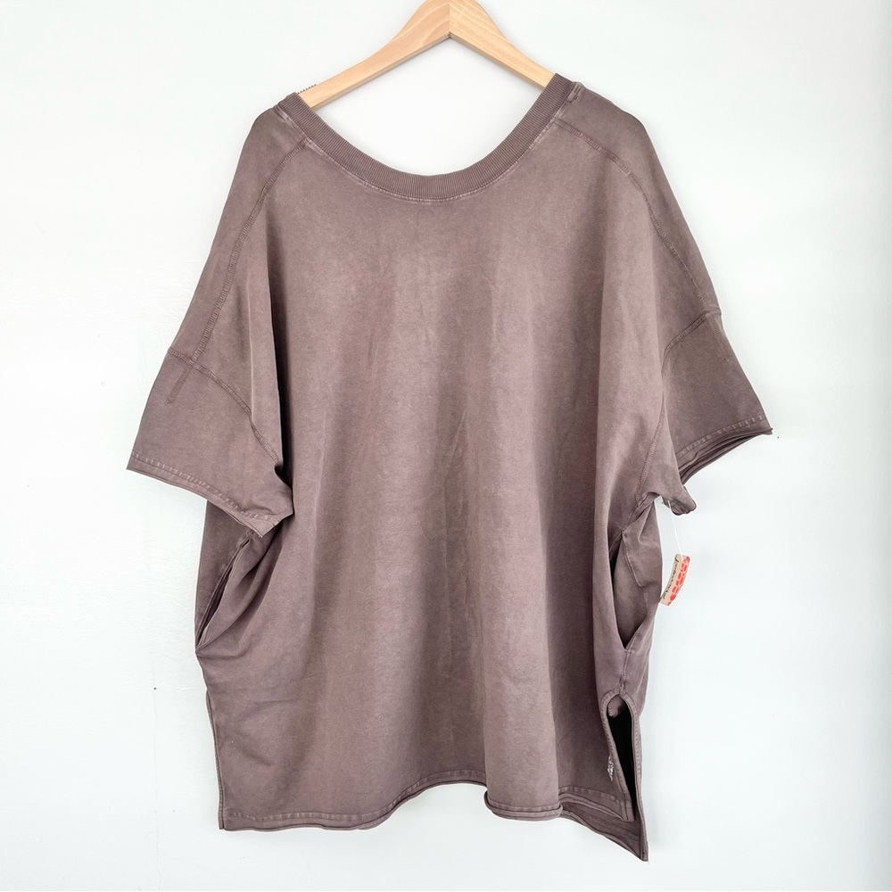 Free People Oversized Tee Brown Medium